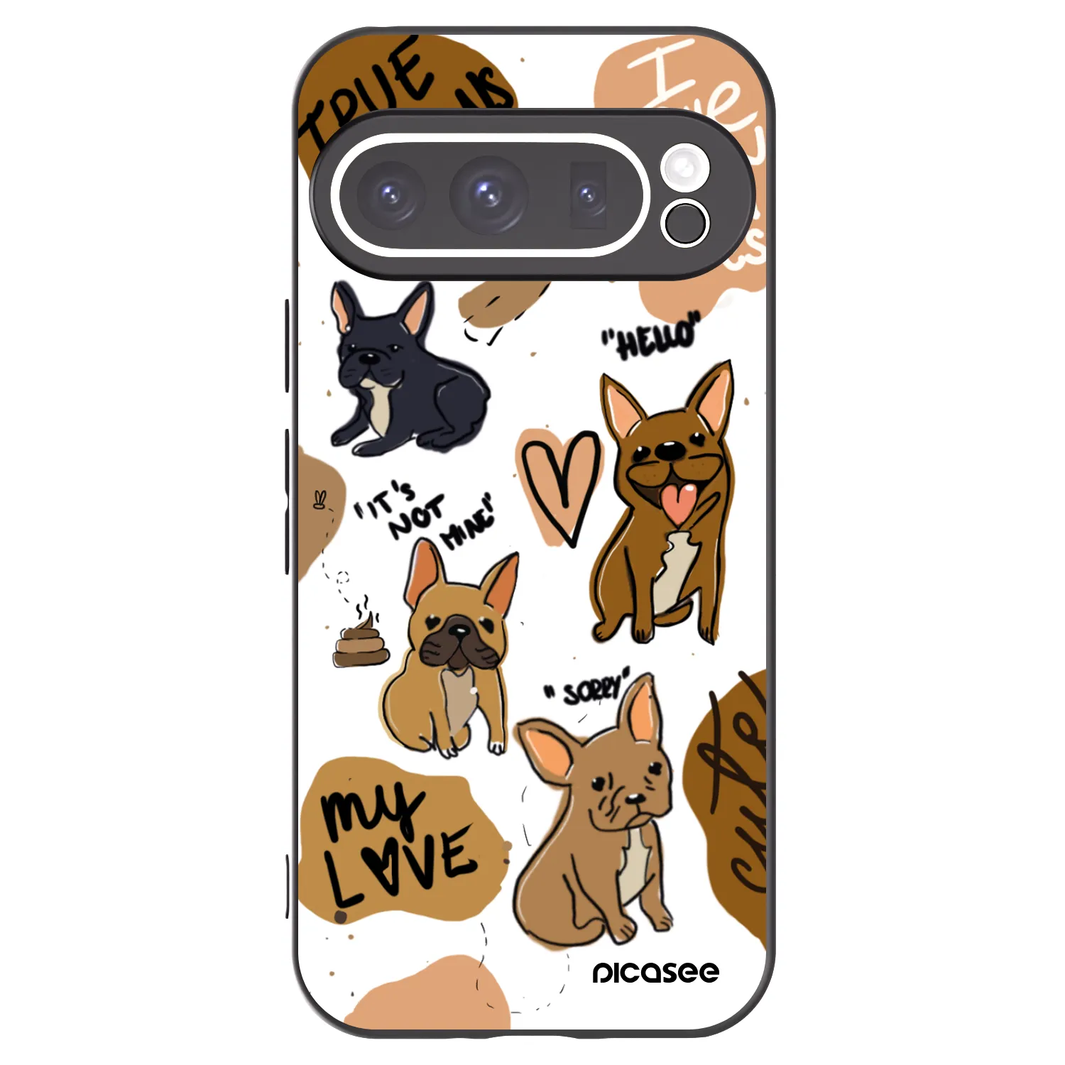 Picasee husă neagră din silicon pentru Google Pixel 9 Pro - Frenchies