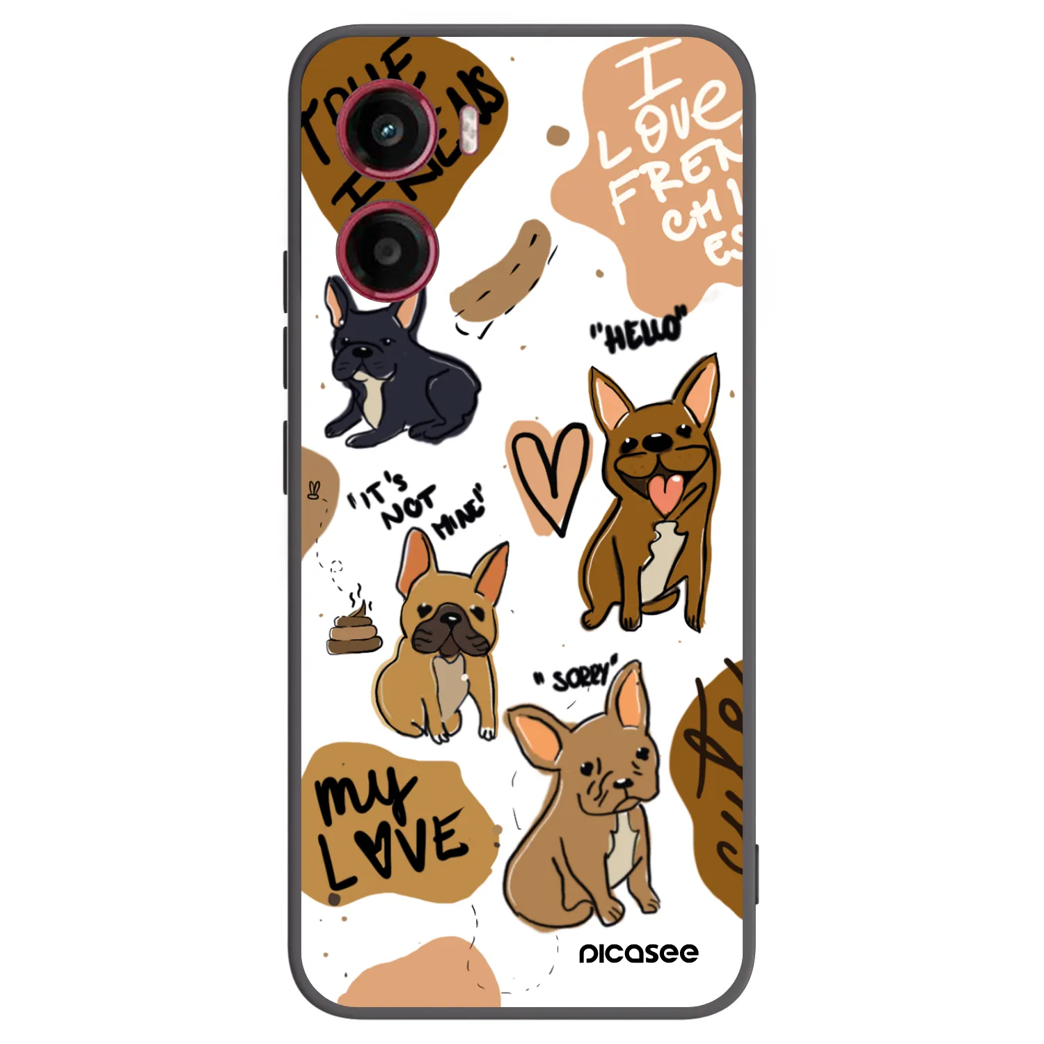 Picasee husă neagră din silicon pentru Motorola Moto G05 - Frenchies