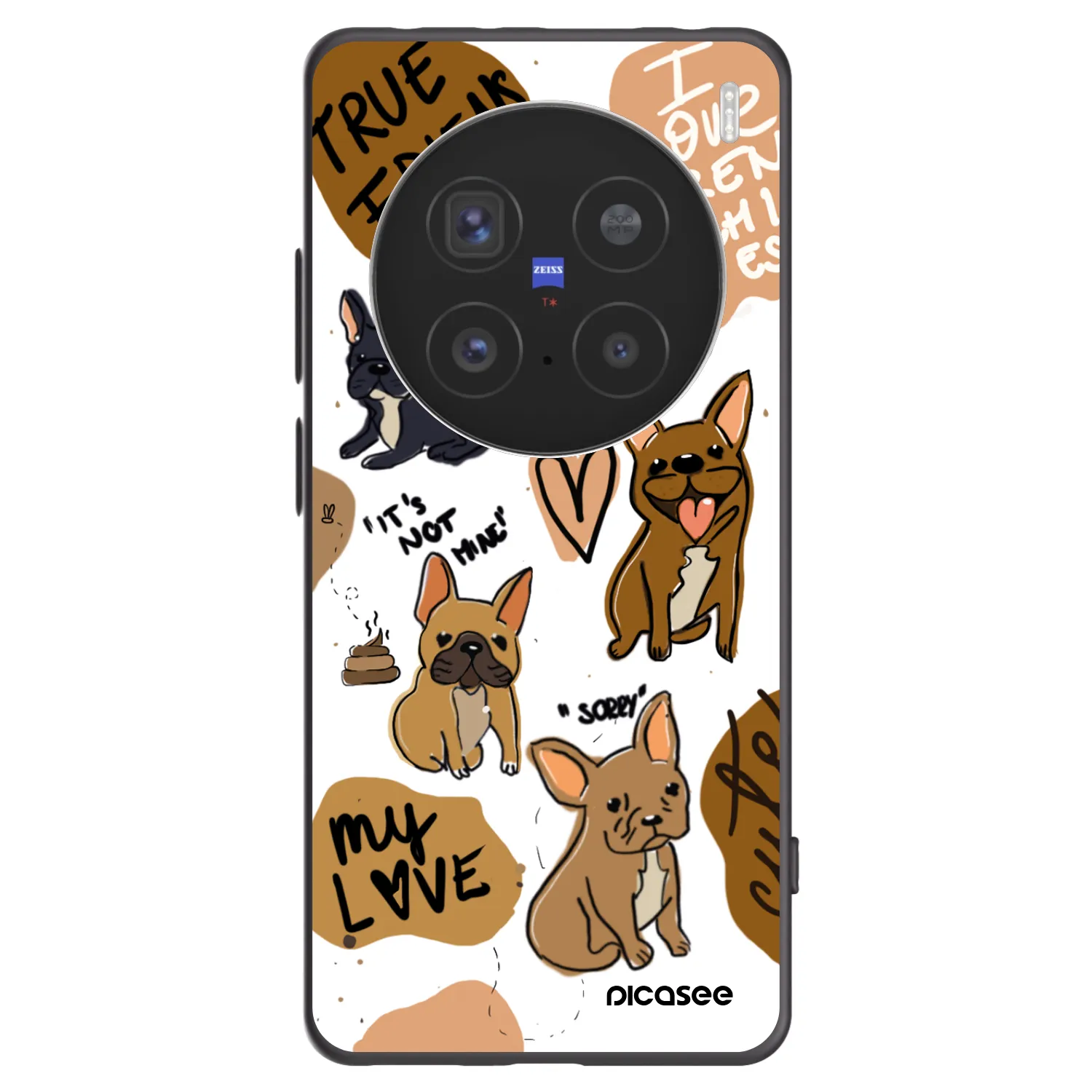 Picasee husă neagră din silicon pentru Vivo X200 Pro - Frenchies