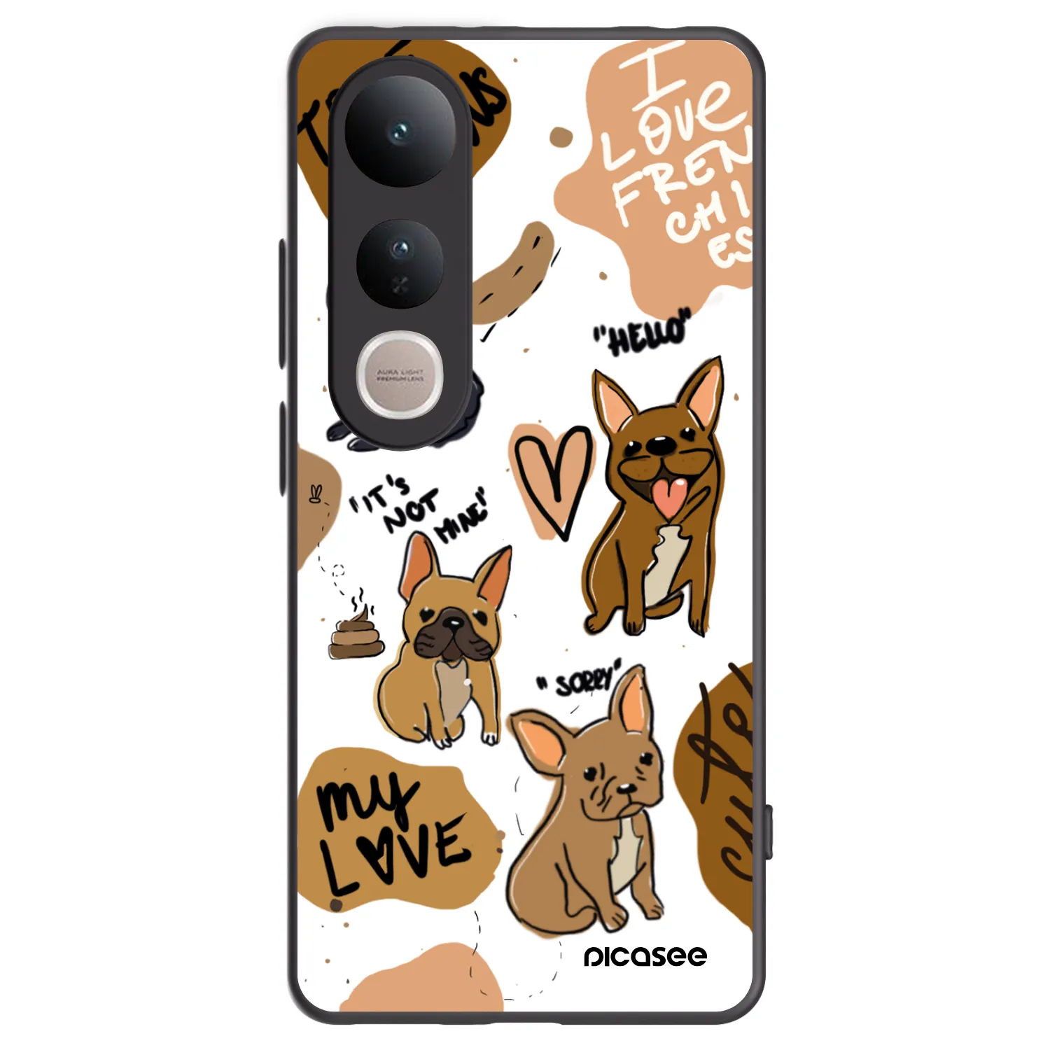 Picasee husă neagră din silicon pentru Vivo V50 Lite 5G - Frenchies