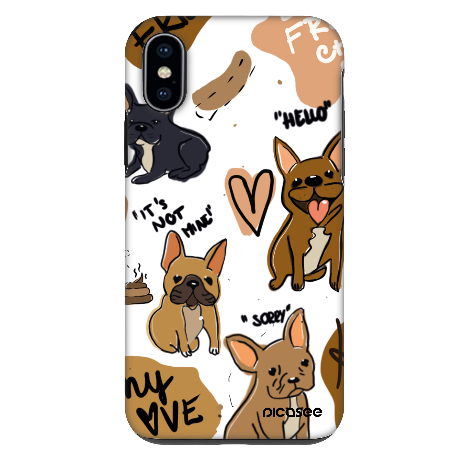 Picasee Fashion Case pentru Apple iPhone X/XS - Frenchies