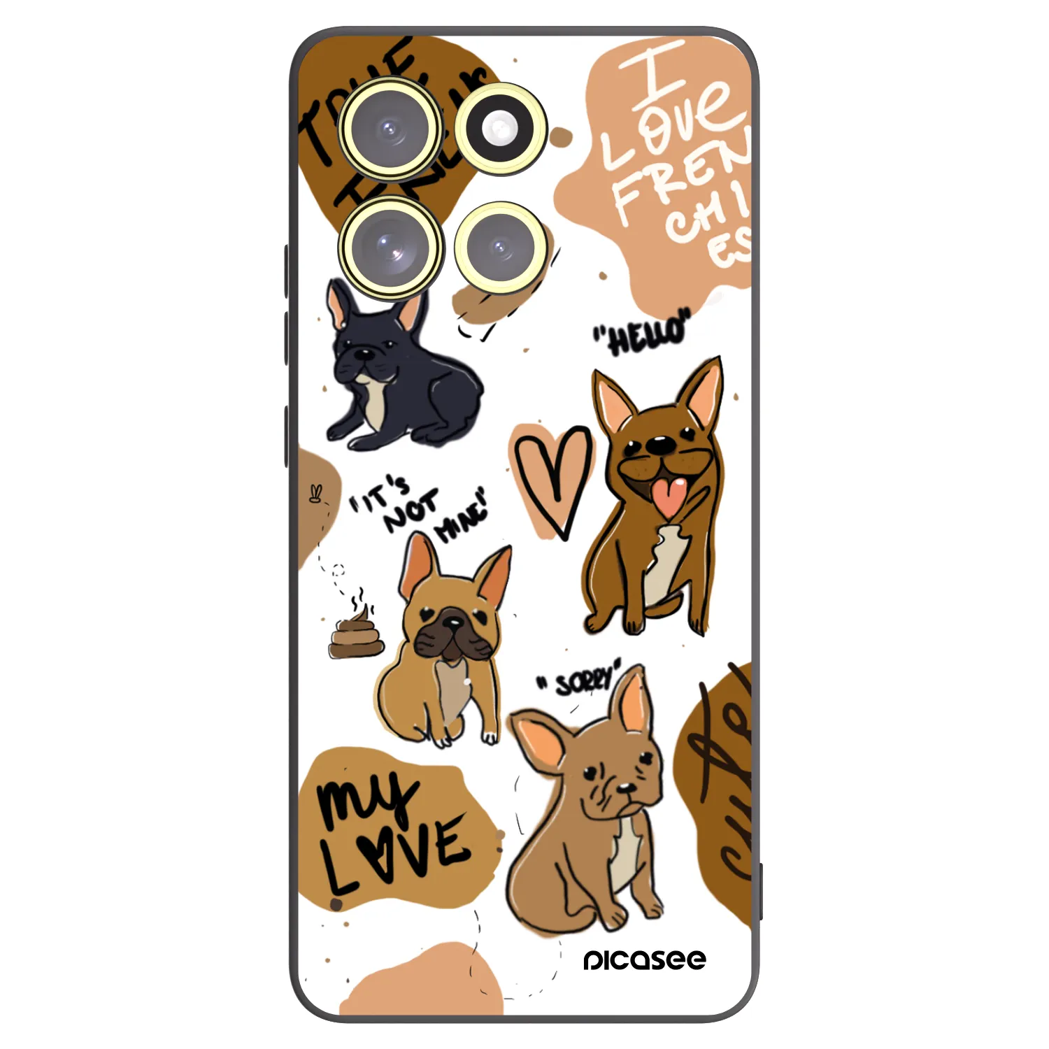 Picasee husă neagră din silicon pentru Motorola Moto G86 5G - Frenchies