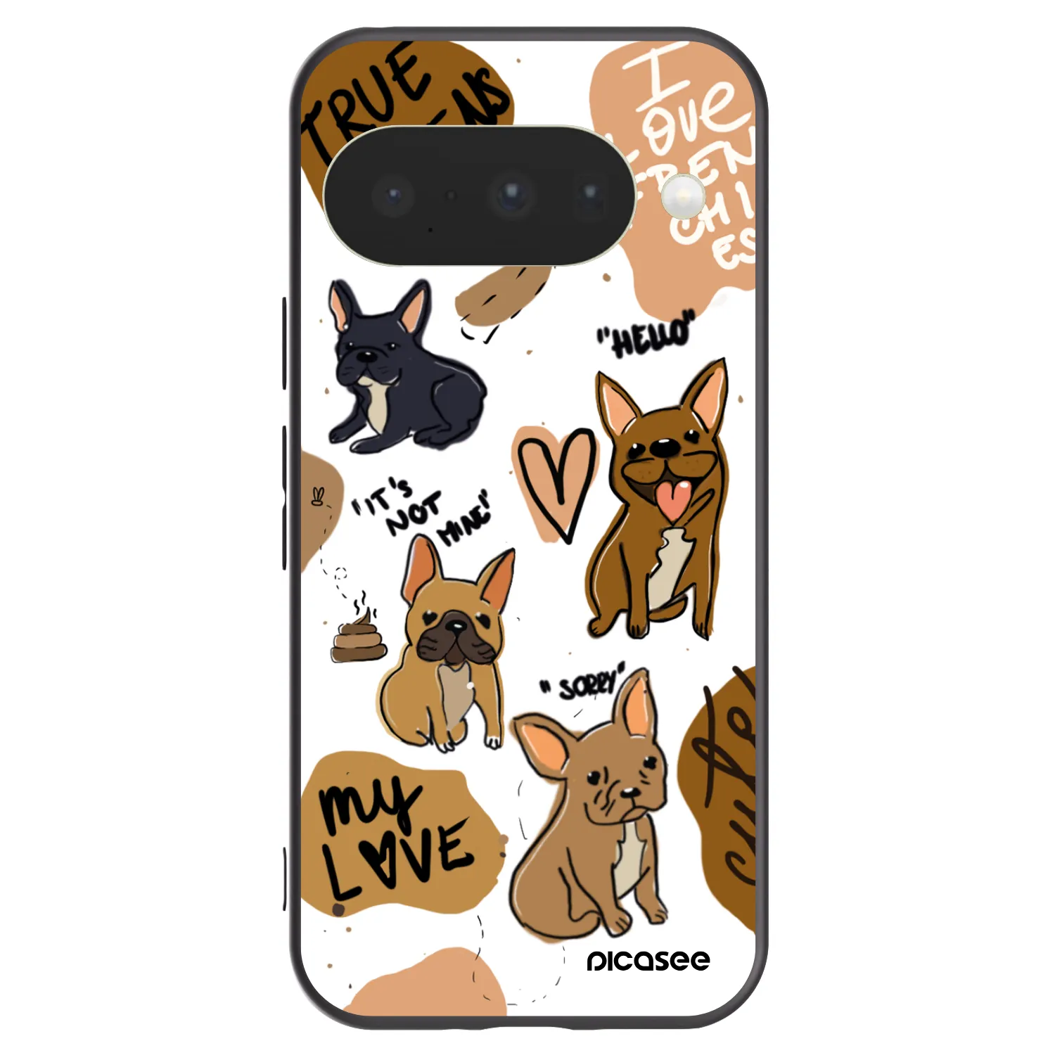 Picasee husă neagră din silicon pentru Google Pixel 10 - Frenchies
