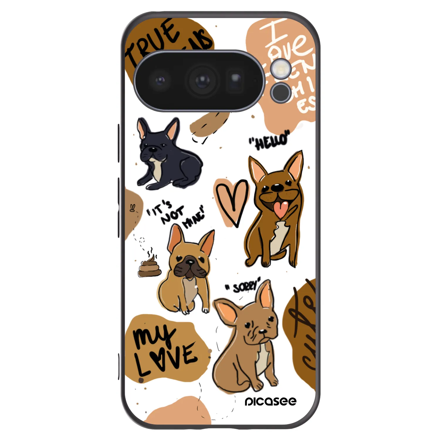 Picasee husă neagră din silicon pentru Google Pixel 10 Pro - Frenchies