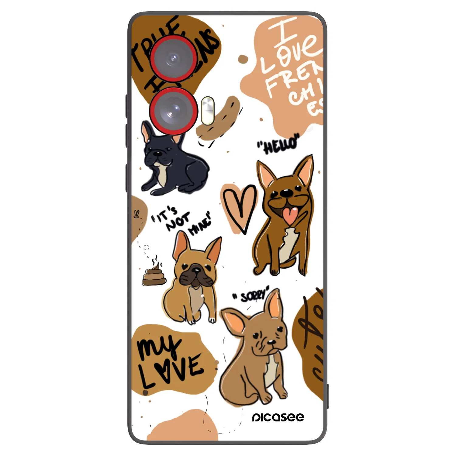 Picasee husă neagră din silicon pentru Motorola Edge 50 Fusion - Frenchies