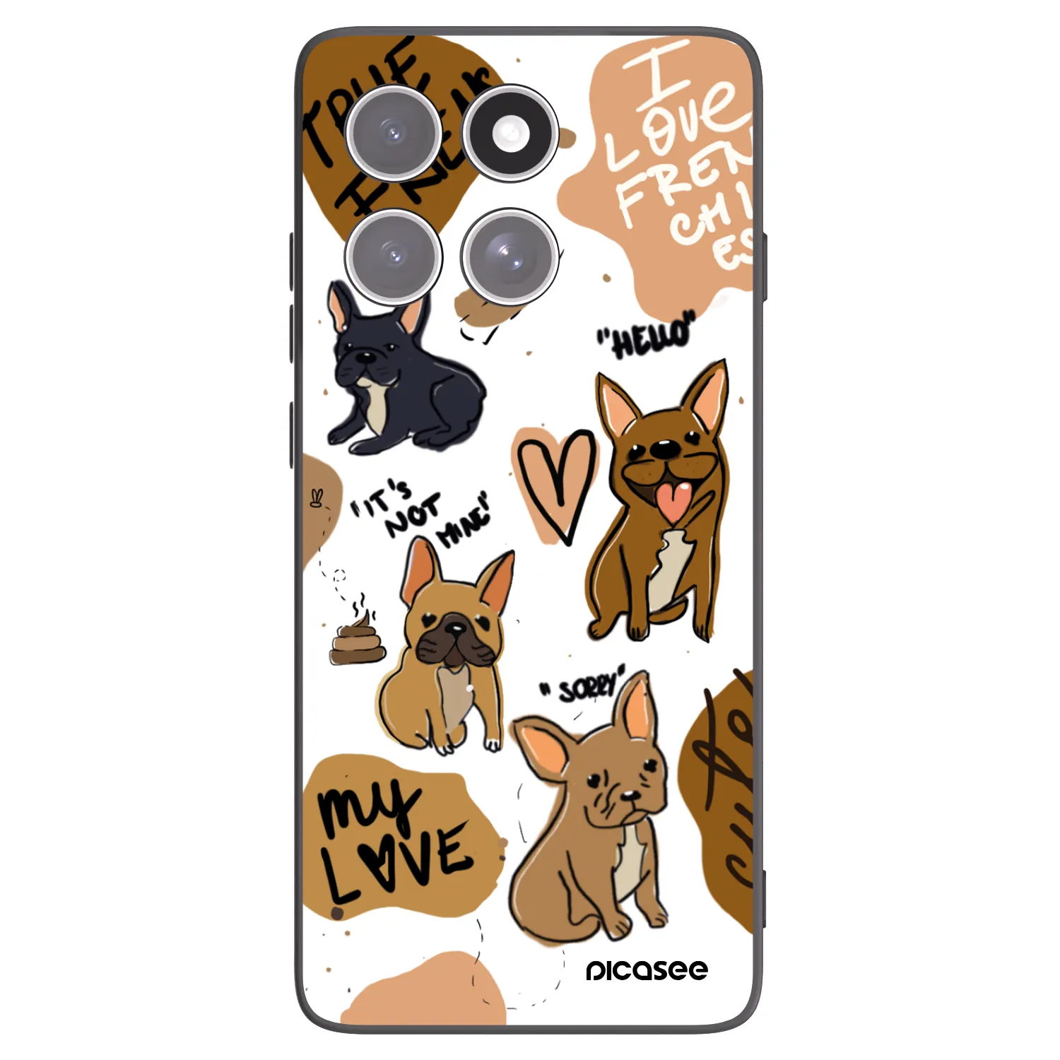 Picasee husă neagră din silicon pentru Motorola Edge 60 Fusion - Frenchies