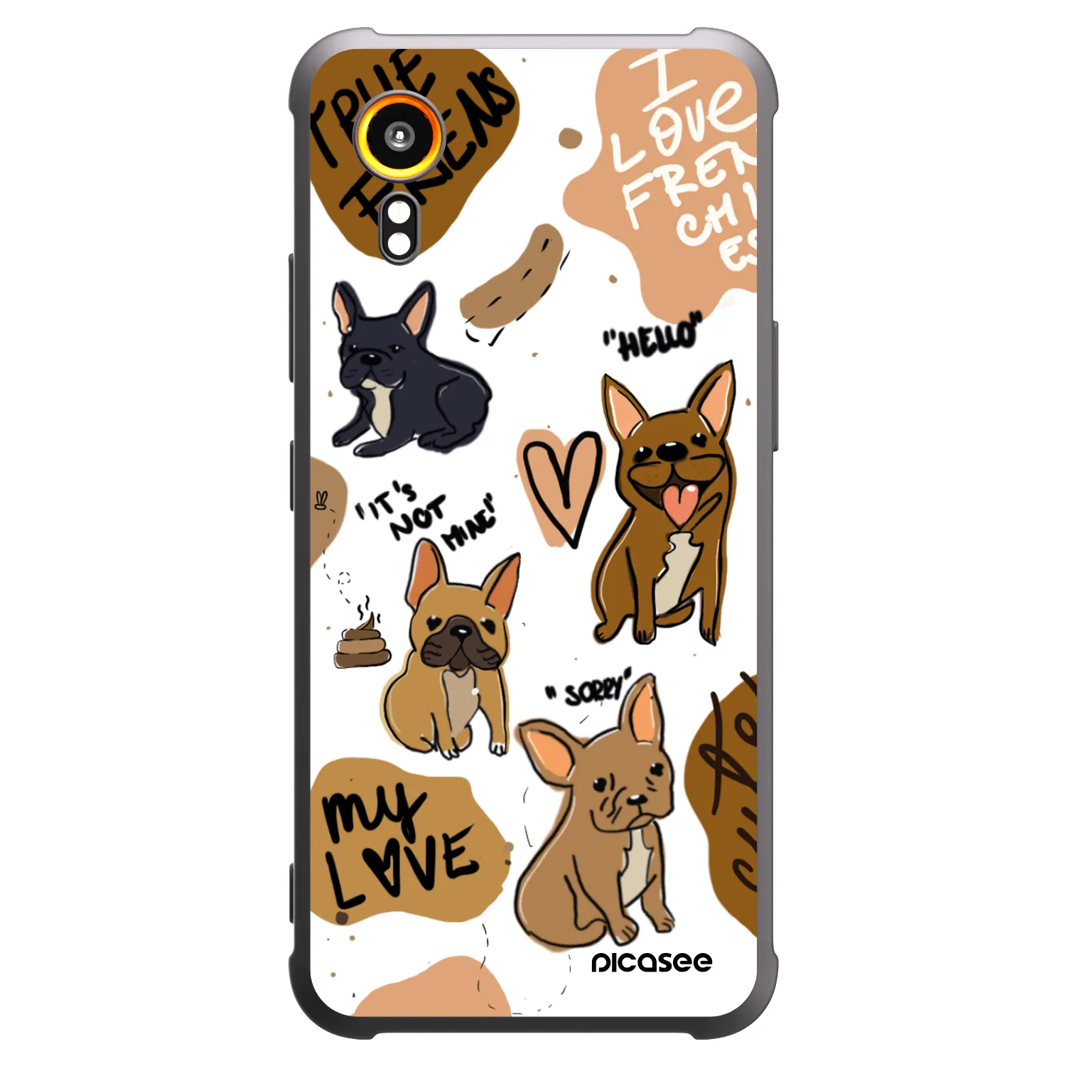 Picasee husă neagră din silicon pentru Samsung Galaxy Xcover 7 - Frenchies