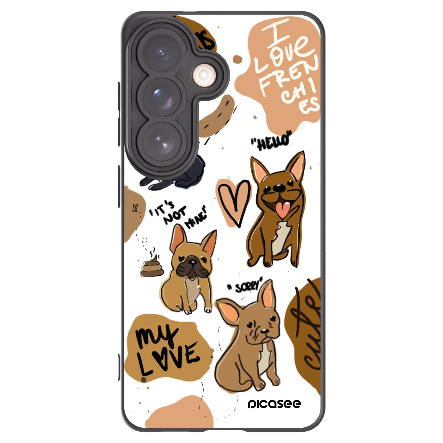 Picasee husă neagră din silicon pentru Samsung Galaxy S26 - Frenchies