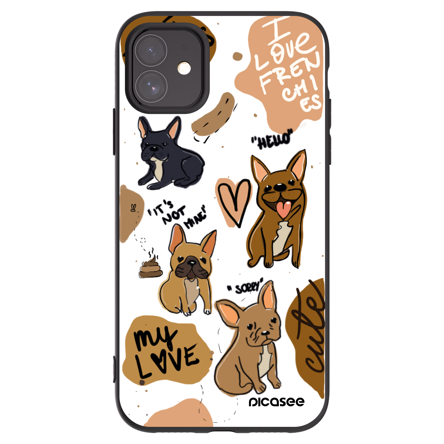 Picasee husă neagră din silicon pentru Apple iPhone 11 - Frenchies