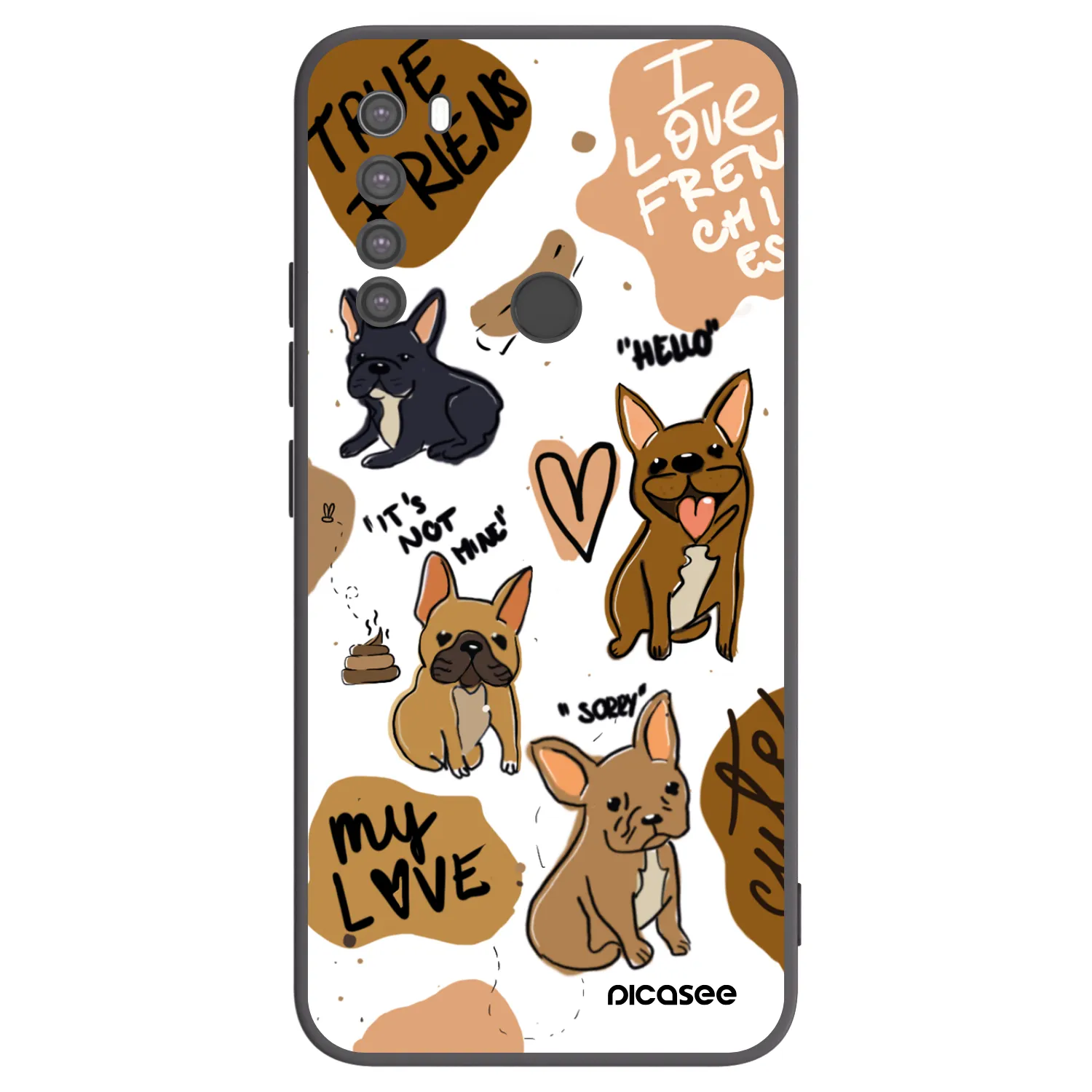 Picasee husă neagră din silicon pentru Xiaomi Redmi Note 8 - Frenchies