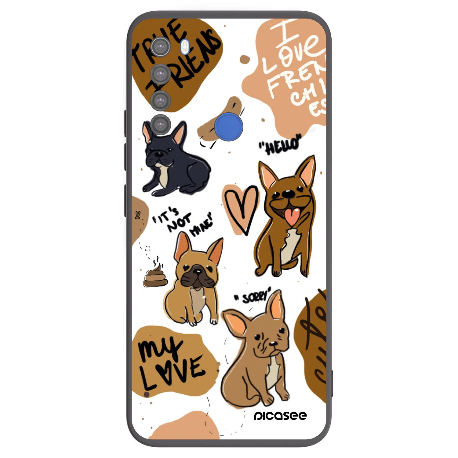 Picasee husă neagră din silicon pentru Xiaomi Redmi Note 8T - Frenchies