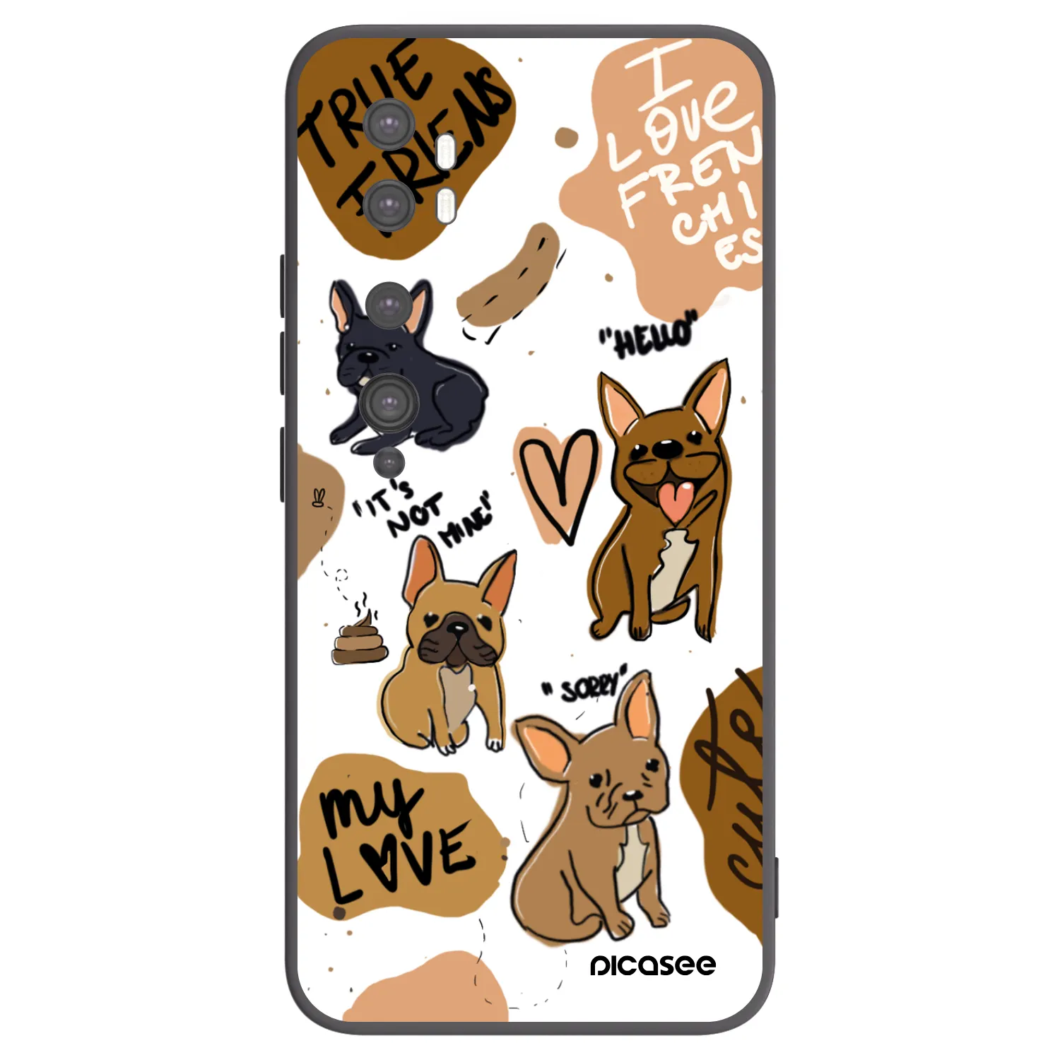Picasee husă neagră din silicon pentru Xiaomi Mi Note 10 (Pro) - Frenchies