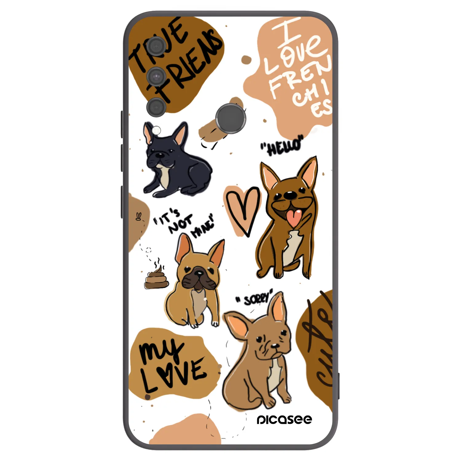Picasee husă neagră din silicon pentru Huawei P40 Lite E - Frenchies