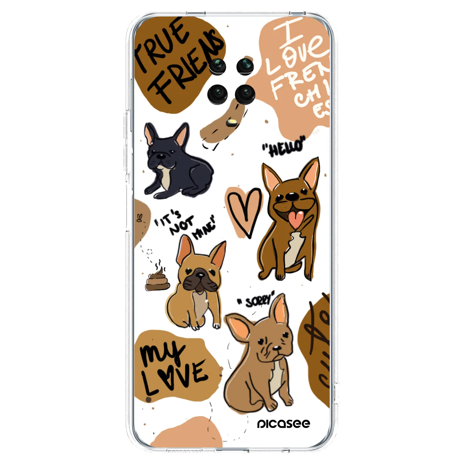 Picasee husă transparentă din silicon pentru Xiaomi Redmi Note 9 Pro - Frenchies