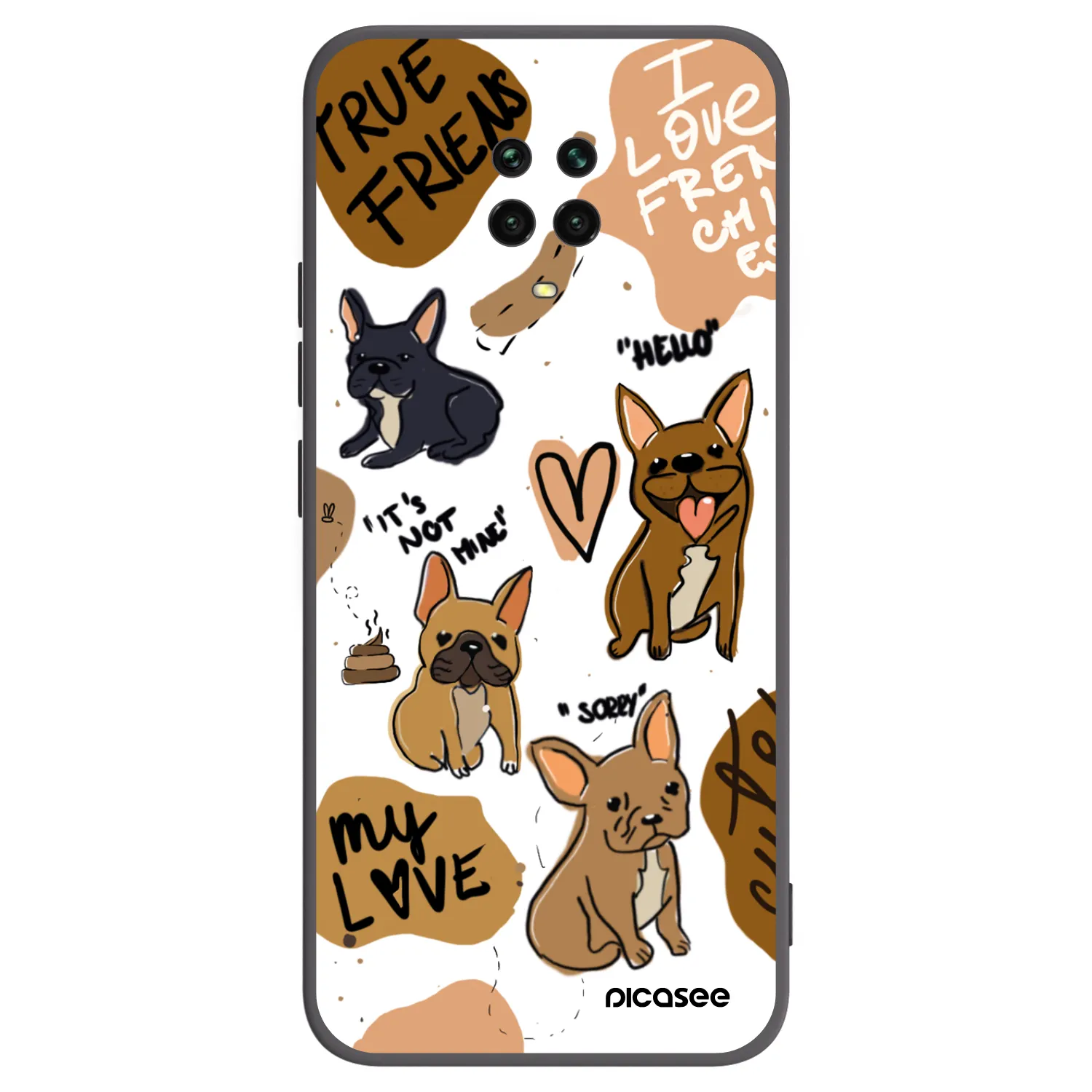 Picasee husă neagră din silicon pentru Xiaomi Redmi Note 9S - Frenchies