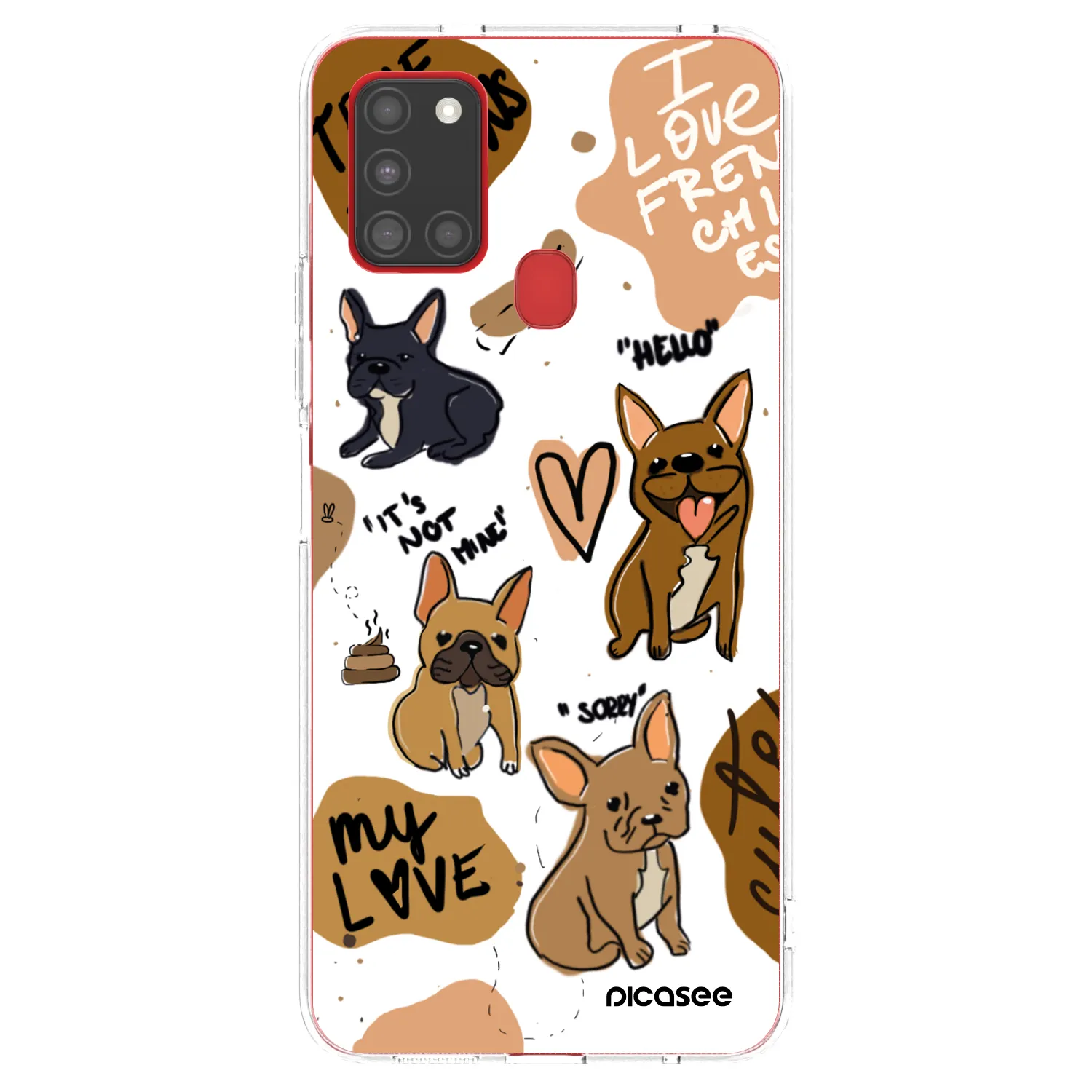 Picasee husă transparentă din silicon pentru Samsung Galaxy A21s - Frenchies