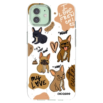 Picasee husă transparentă din silicon pentru Apple iPhone 12 Pro - Frenchies