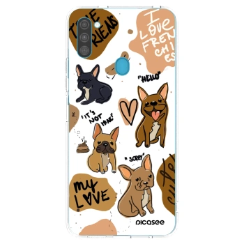 Picasee husă transparentă din silicon pentru Samsung Galaxy M11 - Frenchies