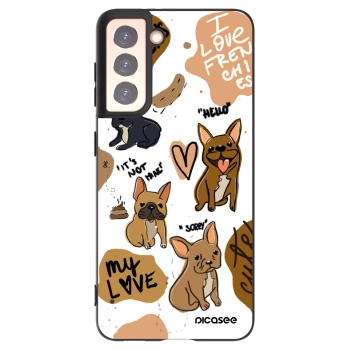 Picasee husă neagră din silicon pentru Samsung Galaxy S21 5G G991B - Frenchies