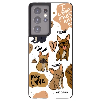 Picasee husă neagră din silicon pentru Samsung Galaxy S21 Ultra 5G G998B - Frenchies