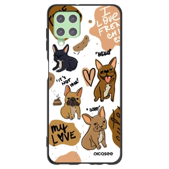 Picasee husă neagră din silicon pentru Samsung Galaxy A22 A225F 4G - Frenchies