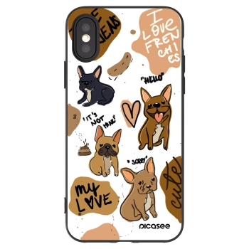 Picasee husă neagră din silicon pentru Apple iPhone X/XS - Frenchies