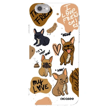 Picasee husă transparentă din silicon pentru Apple iPhone 6/6S - Frenchies
