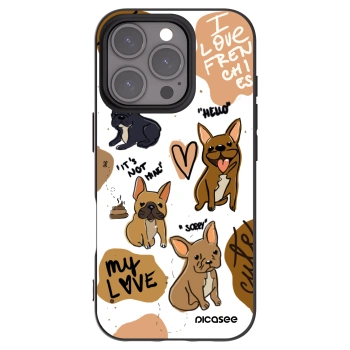 Picasee husă neagră din silicon pentru Apple iPhone 16 Pro - Frenchies