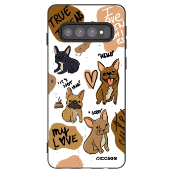 Picasee husă neagră din silicon pentru Samsung Galaxy S10 G973 - Frenchies