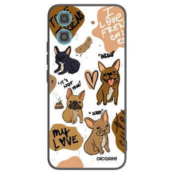 Picasee husă neagră din silicon pentru Motorola Moto G34 5G - Frenchies