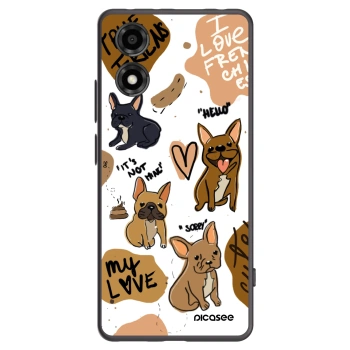 Picasee husă neagră din silicon pentru Motorola Moto E14 - Frenchies