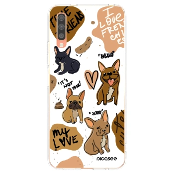 Picasee husă transparentă din silicon pentru Samsung Galaxy A70 A705F - Frenchies