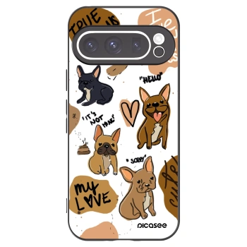 Picasee husă neagră din silicon pentru Google Pixel 9 Pro XL - Frenchies