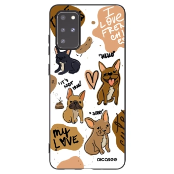 Picasee husă neagră din silicon pentru Samsung Galaxy S20+ G985F - Frenchies
