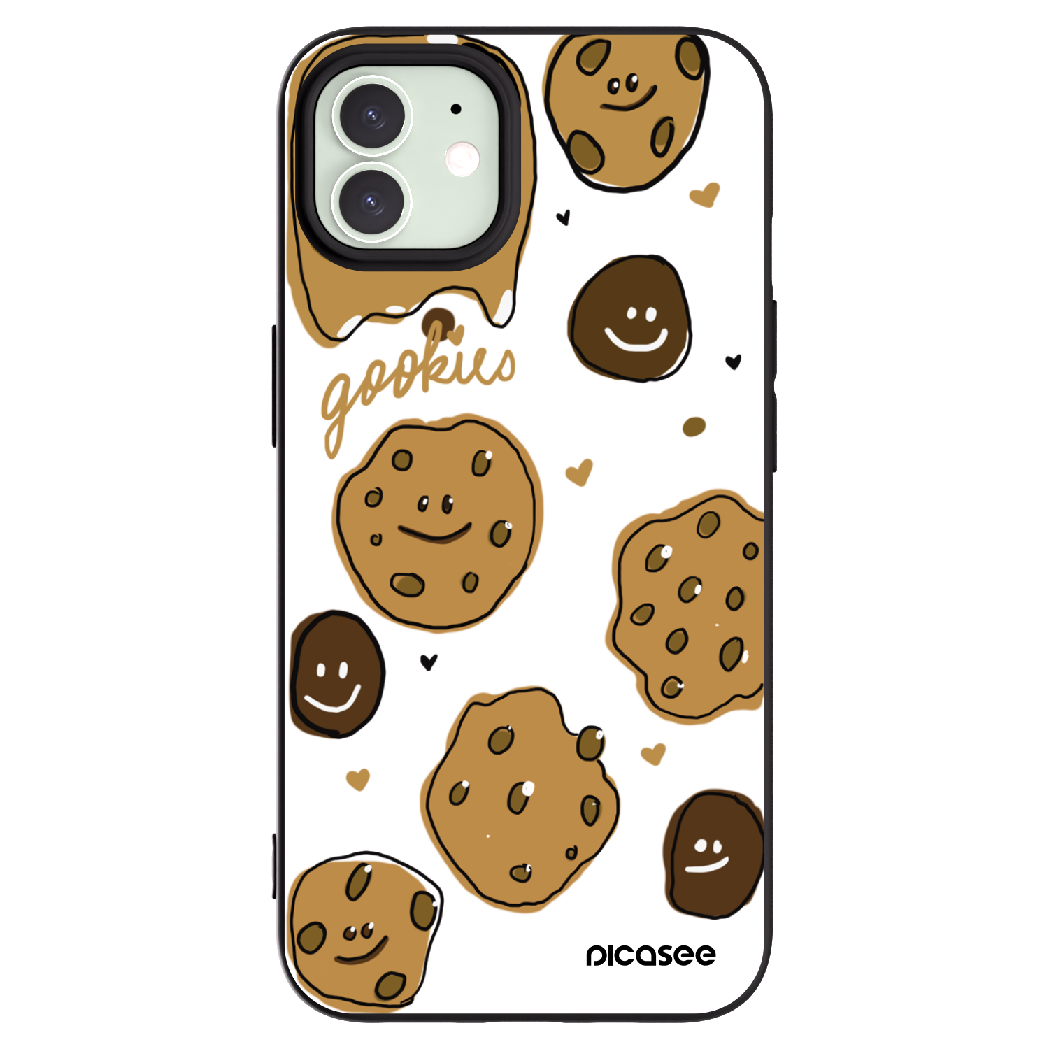 Picasee husă neagră din silicon pentru Apple iPhone 12 - Gookies