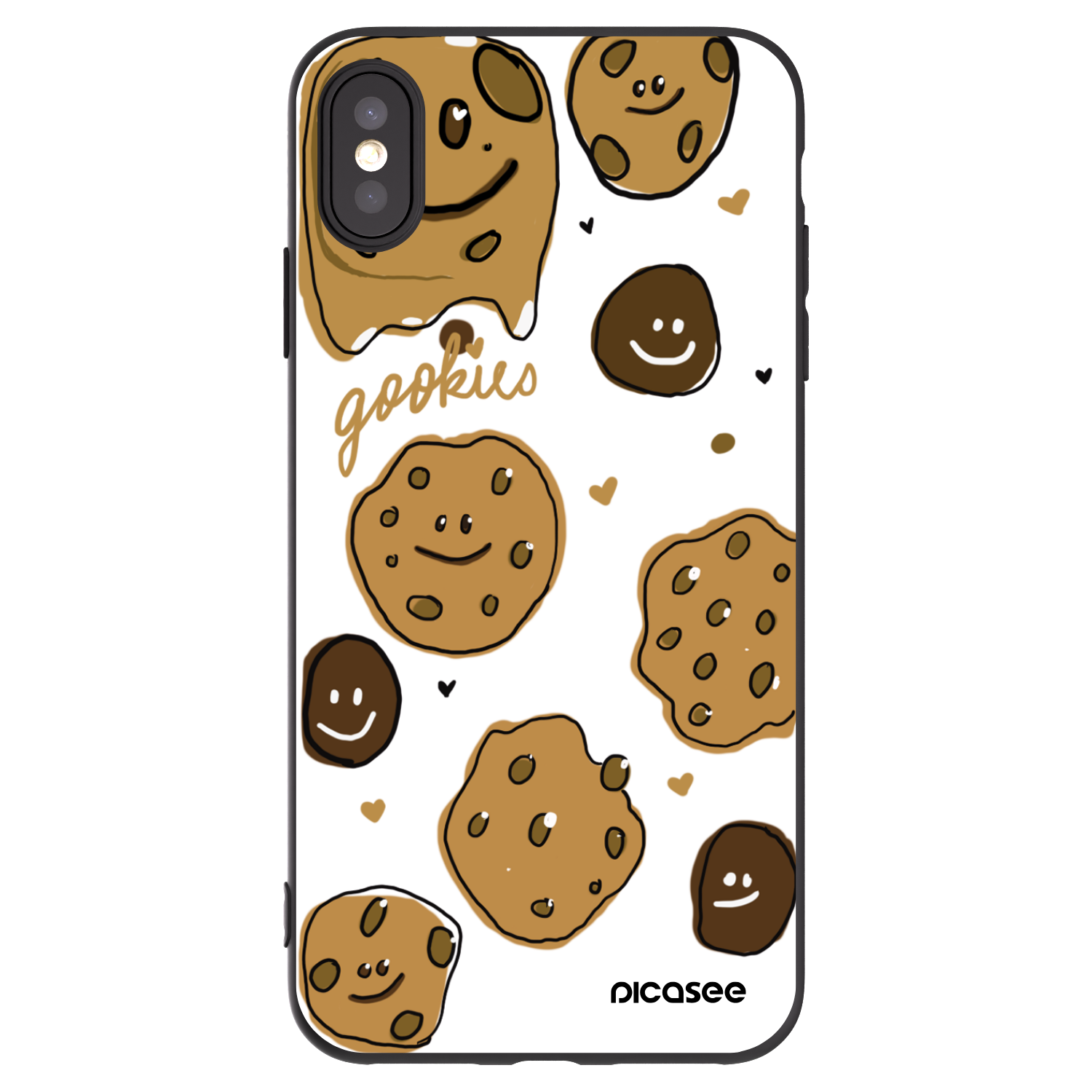 Picasee husă neagră din silicon pentru Apple iPhone XS Max - Gookies