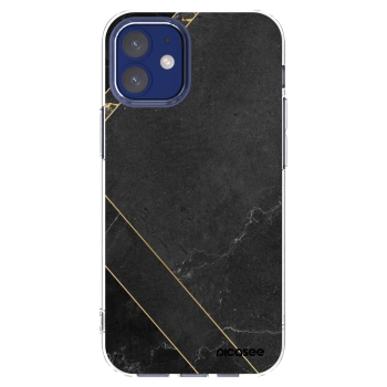 Picasee husă transparentă din silicon pentru Apple iPhone 12 mini - Black tile