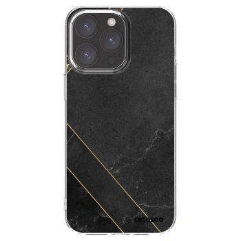 Picasee husă transparentă din silicon pentru Apple iPhone 15 Pro Max - Black tile