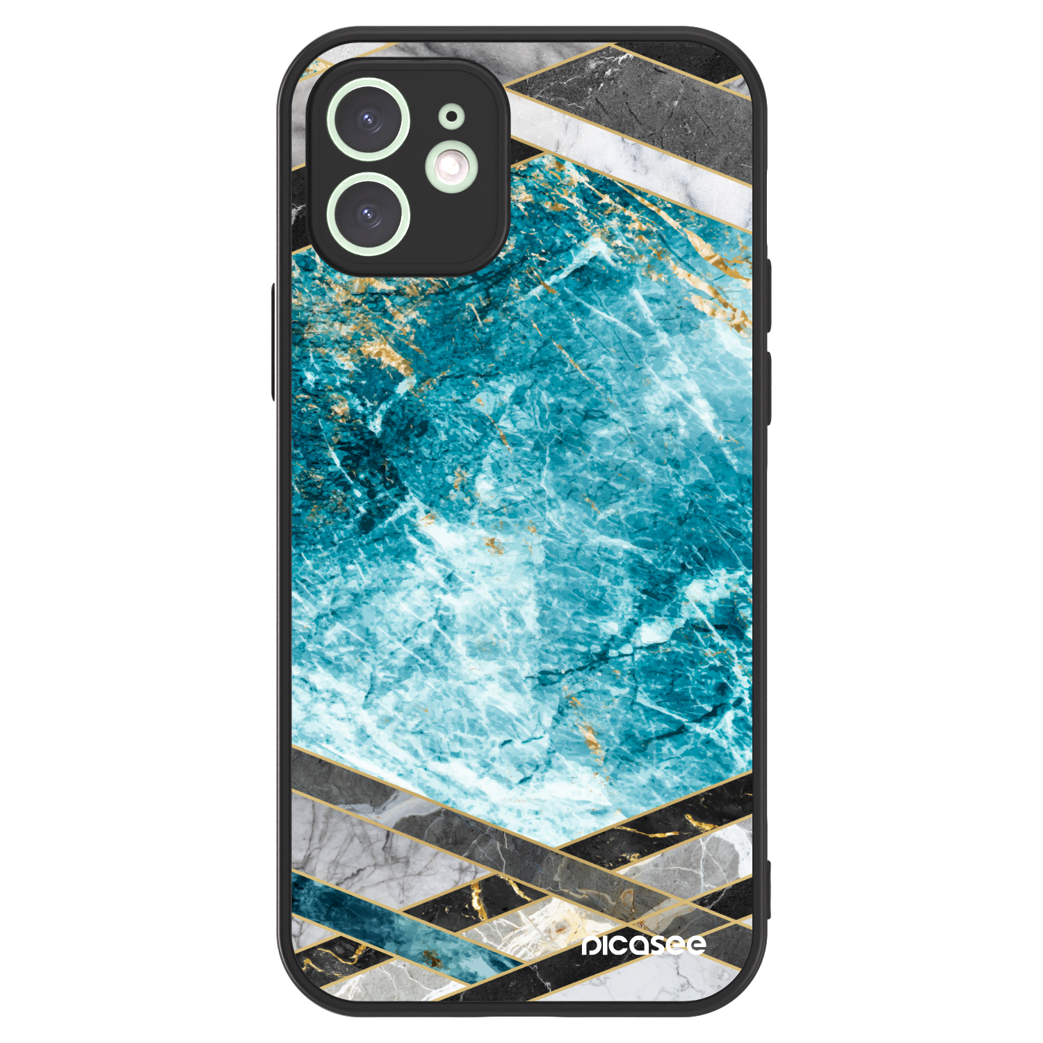 Picasee ULTIMATE CASE pentru Apple iPhone 12 - Blue geometry