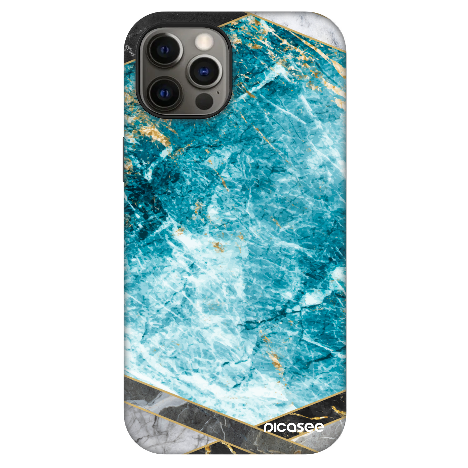 Picasee Fashion Case MagSafe pentru Apple iPhone 12 Pro - Blue geometry