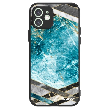 Picasee ULTIMATE CASE MagSafe pentru Apple iPhone 12 - Blue geometry