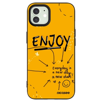 Picasee husă neagră din silicon pentru Apple iPhone 12 - Enjoy