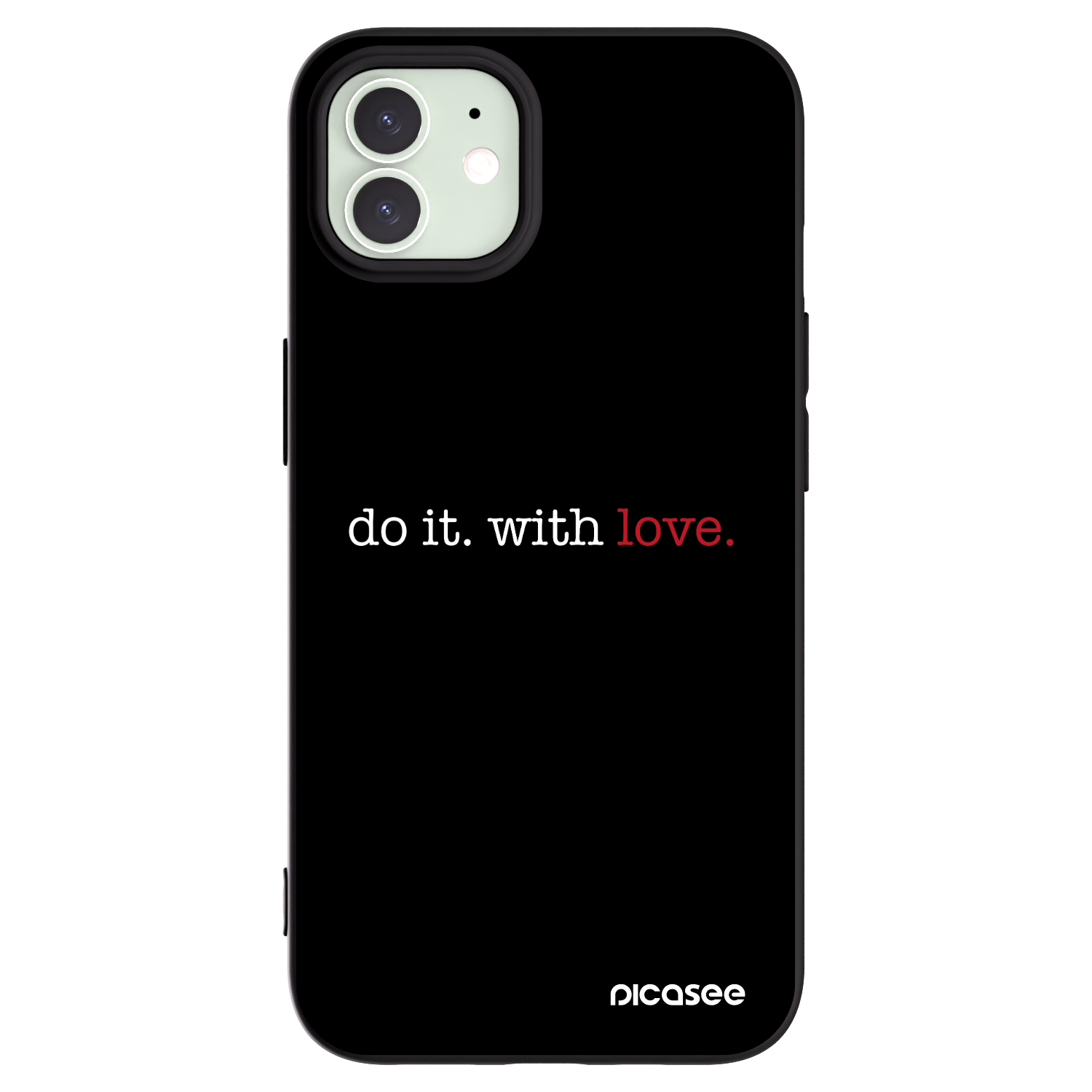 Picasee husă neagră din silicon pentru Apple iPhone 12 - Do it. With love.