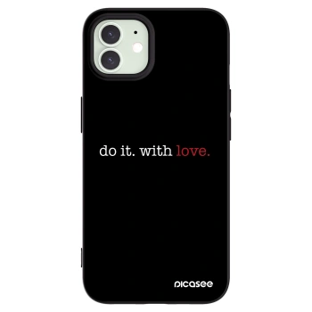 Picasee husă neagră din silicon pentru Apple iPhone 12 - Do it. With love.