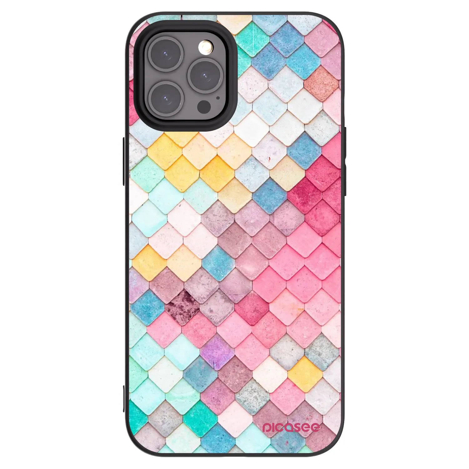 Picasee husă neagră din silicon pentru Apple iPhone 12 Pro Max - Colorful roof