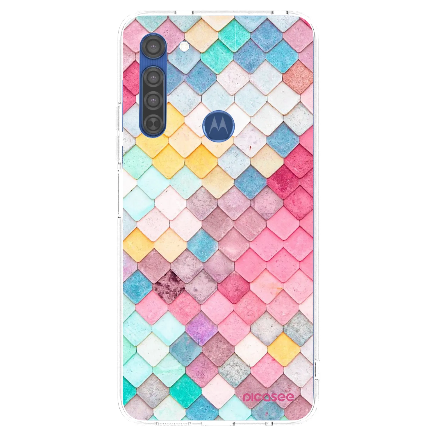 Picasee husă transparentă din silicon pentru Motorola Moto G8 - Colorful roof