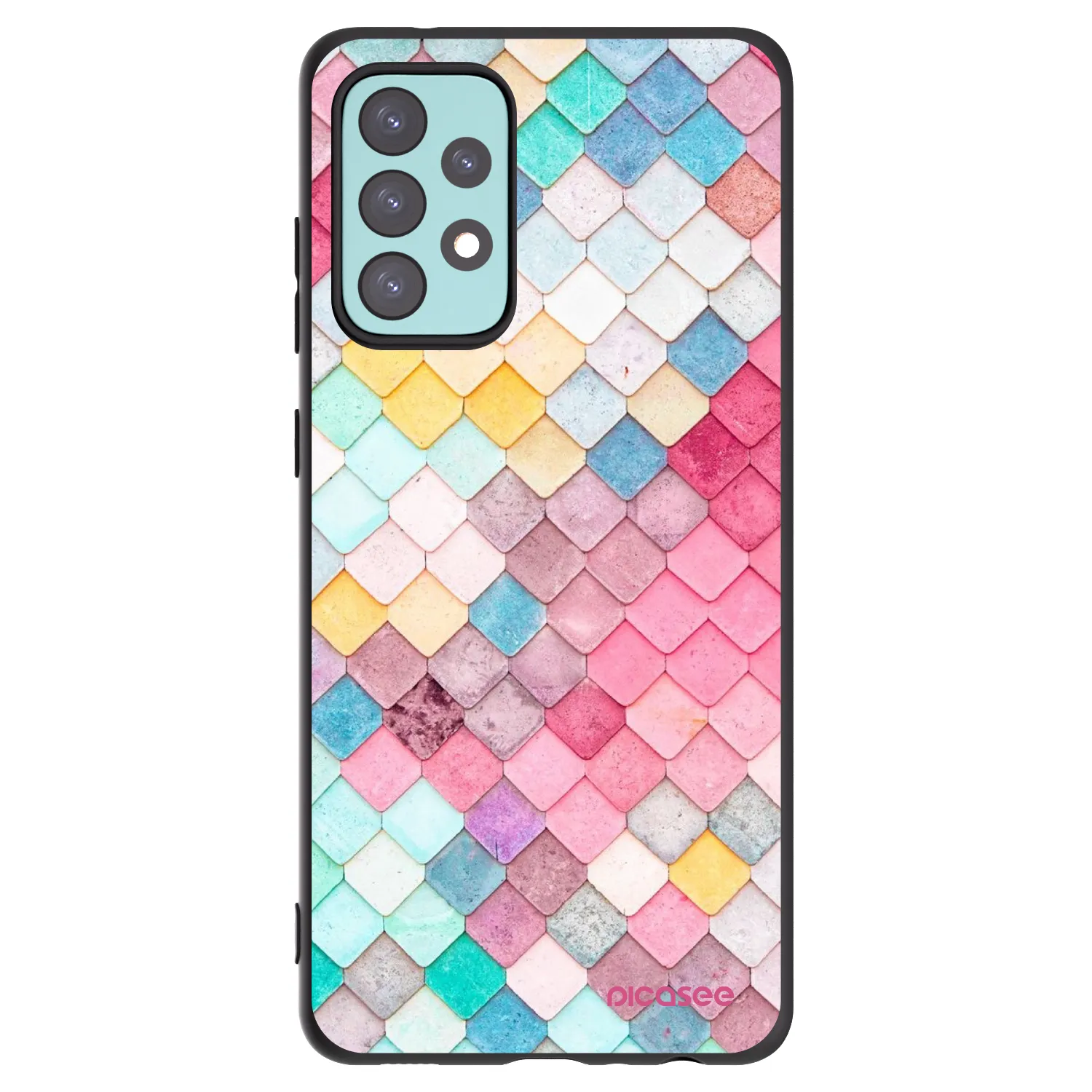 Picasee husă neagră din silicon pentru Samsung Galaxy A72 A725F - Colorful roof