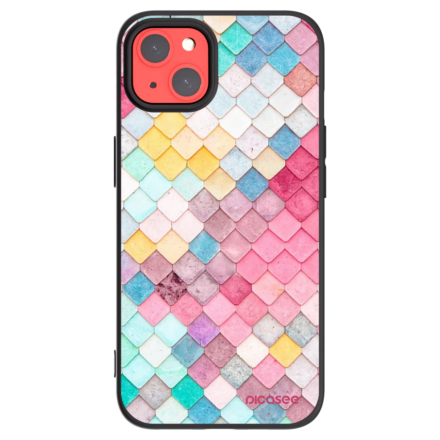 Picasee husă neagră din silicon pentru Apple iPhone 13 - Colorful roof