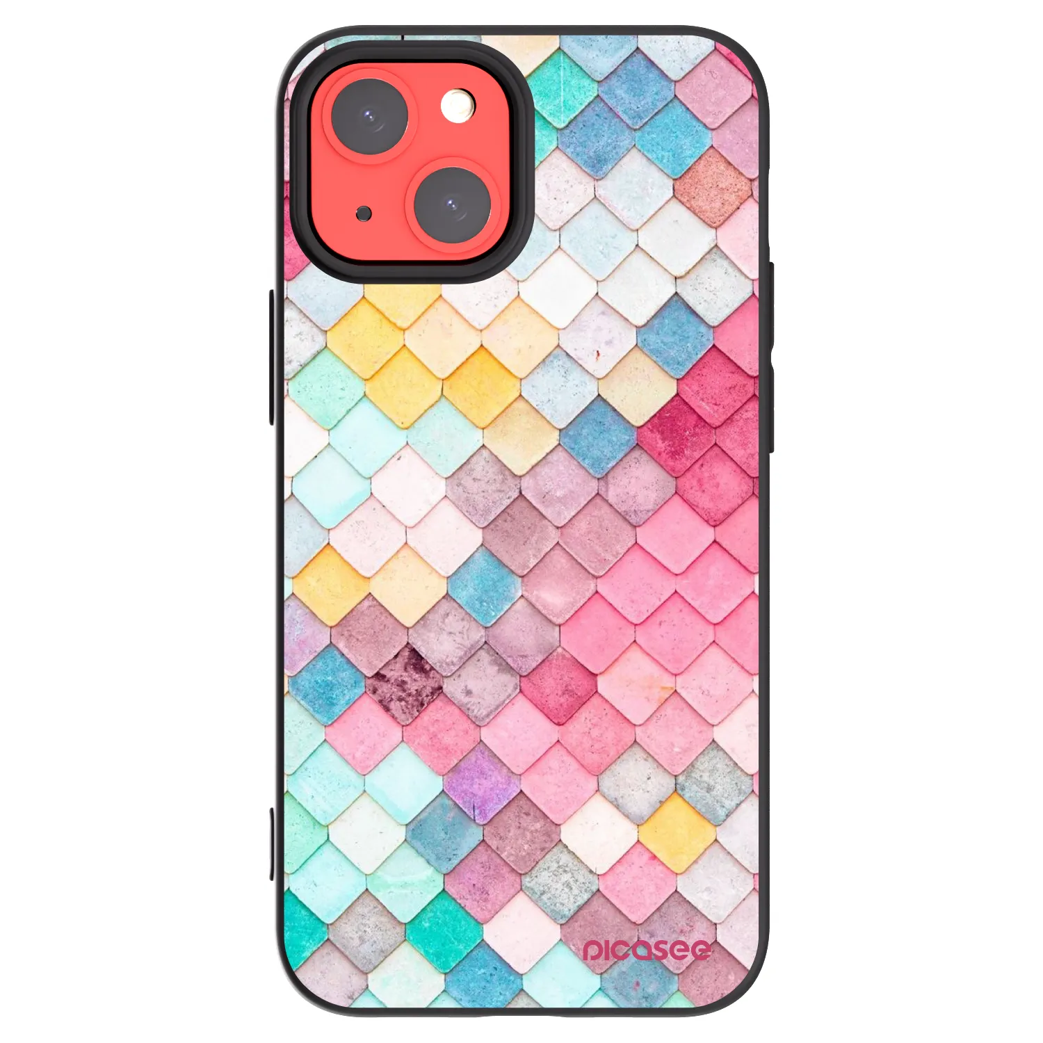 Picasee husă neagră din silicon pentru Apple iPhone 13 mini - Colorful roof