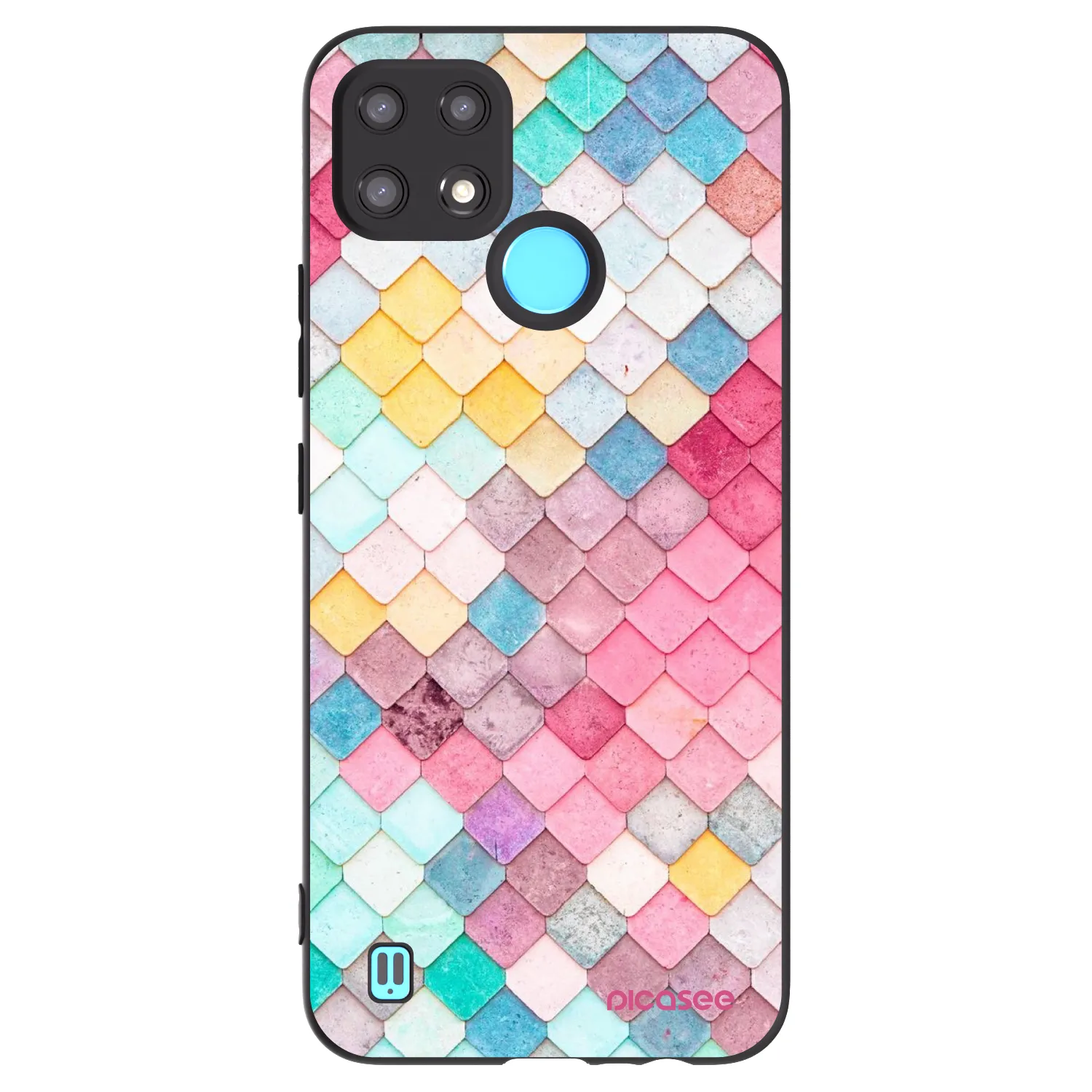 Picasee husă neagră din silicon pentru Realme C21 - Colorful roof